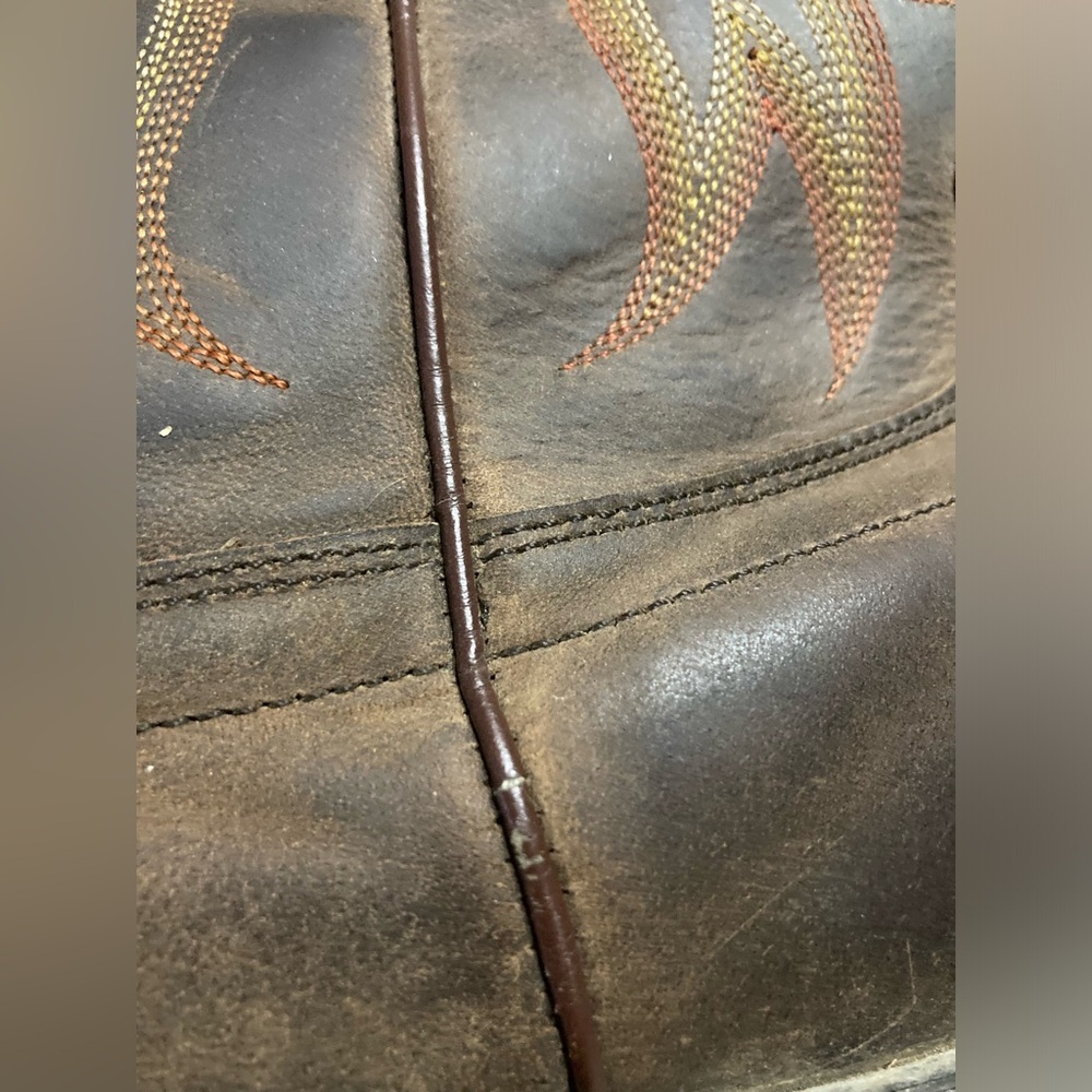 Justin stampede huck brown medium round toe western work boots - Picture 7 of 12